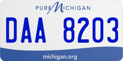 MI license plate DAA8203