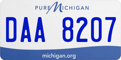 MI license plate DAA8207