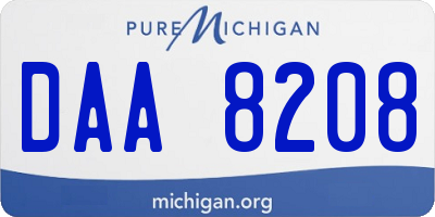 MI license plate DAA8208