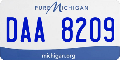 MI license plate DAA8209