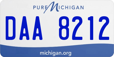 MI license plate DAA8212