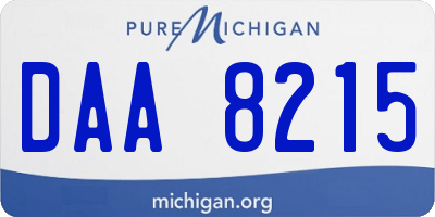 MI license plate DAA8215