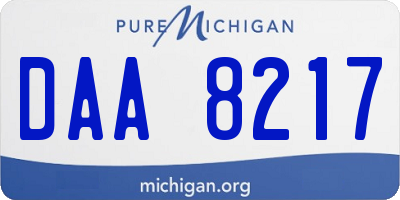 MI license plate DAA8217