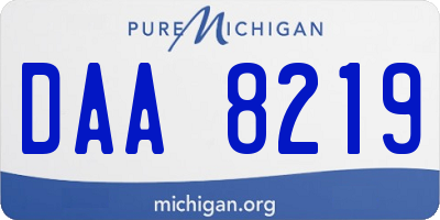 MI license plate DAA8219