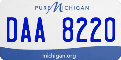 MI license plate DAA8220