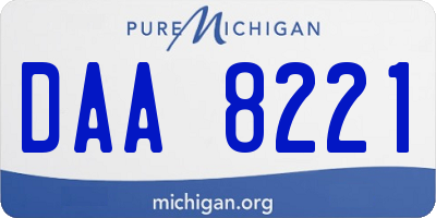 MI license plate DAA8221