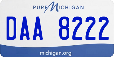 MI license plate DAA8222