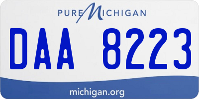 MI license plate DAA8223