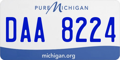 MI license plate DAA8224