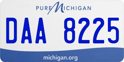 MI license plate DAA8225