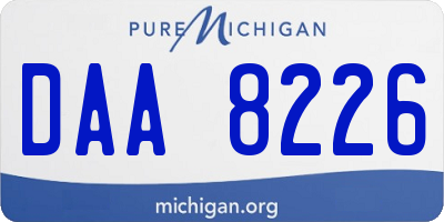 MI license plate DAA8226