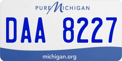 MI license plate DAA8227