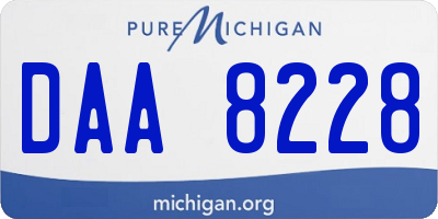 MI license plate DAA8228