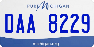 MI license plate DAA8229