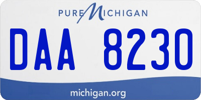 MI license plate DAA8230