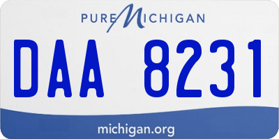 MI license plate DAA8231