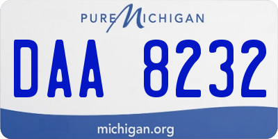 MI license plate DAA8232