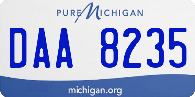 MI license plate DAA8235