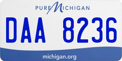 MI license plate DAA8236