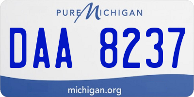 MI license plate DAA8237