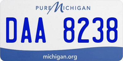 MI license plate DAA8238