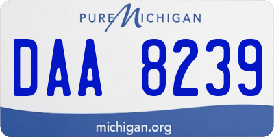 MI license plate DAA8239