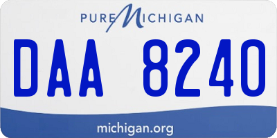 MI license plate DAA8240