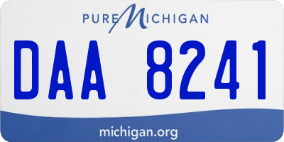 MI license plate DAA8241