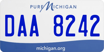 MI license plate DAA8242