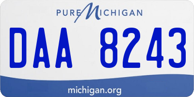 MI license plate DAA8243