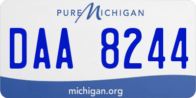 MI license plate DAA8244