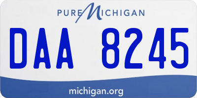 MI license plate DAA8245