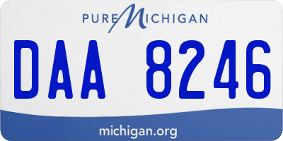 MI license plate DAA8246