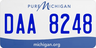 MI license plate DAA8248