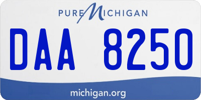 MI license plate DAA8250