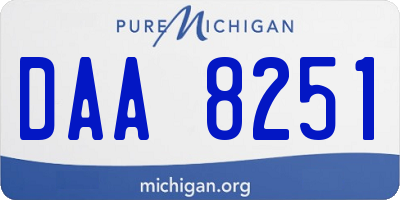 MI license plate DAA8251