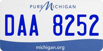 MI license plate DAA8252