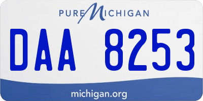 MI license plate DAA8253