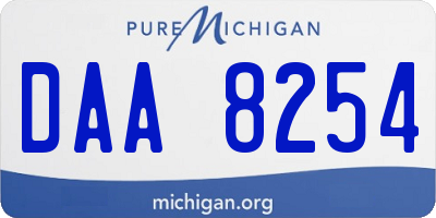 MI license plate DAA8254