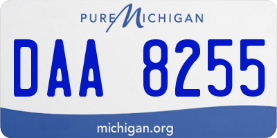 MI license plate DAA8255