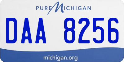 MI license plate DAA8256