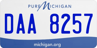 MI license plate DAA8257