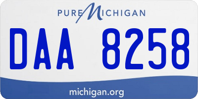 MI license plate DAA8258