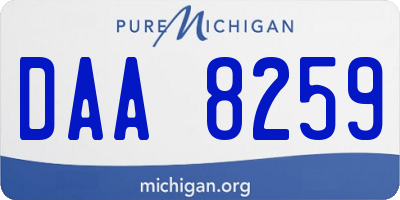 MI license plate DAA8259