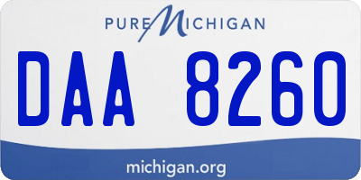 MI license plate DAA8260