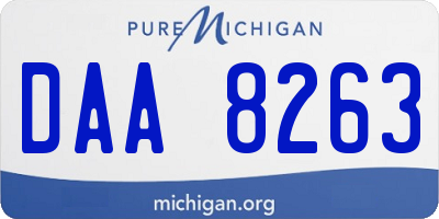 MI license plate DAA8263