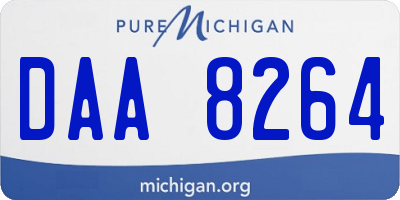 MI license plate DAA8264