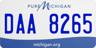 MI license plate DAA8265