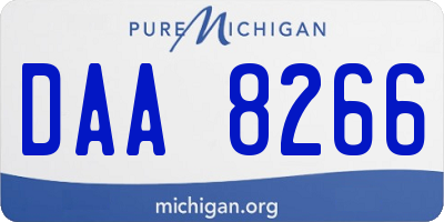 MI license plate DAA8266