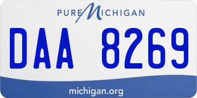 MI license plate DAA8269